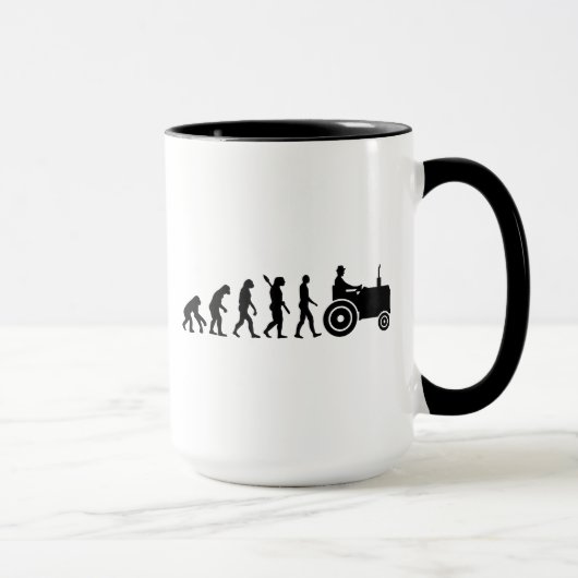 Mug Agriculteur de tracteur d'évolution (Droite)