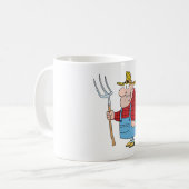 Mug Agriculteur Transportant Une Fourche (Devant gauche)