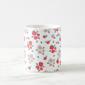 Mug Agritourisme Floral Rouge Tan, Monogramme rustique (Centre)