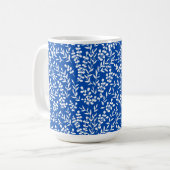 Mug Agritourisme simple motif floral bleu (Devant gauche)