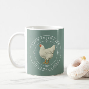 Mug Agritourisme Vintage Hen Oeufs Carton Dusty Green