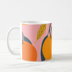 Mug Agrumes dessinés à la main, motif de mandarine san