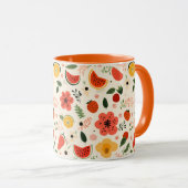 Mug Agrumes Orange Fruits Motifs sans couture (Devant droit)