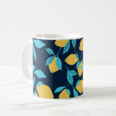 Mug Agrumes simples : citrons sur le bleu. (Devant gauche)