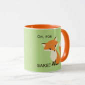 Mug Ah, pour le vert de saké de Fox et l'orange (Devant droit)