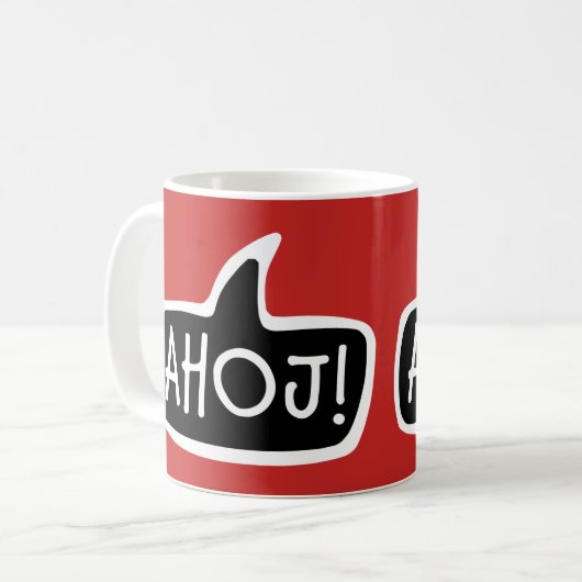 Mug AHOJ ! Tchèque Salutation, Hello Speech Bubble (Devant gauche)