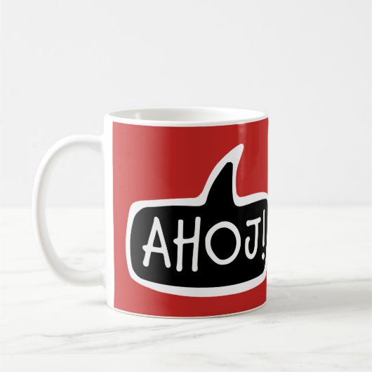 Mug AHOJ ! Tchèque Salutation, Hello Speech Bubble (Gauche)