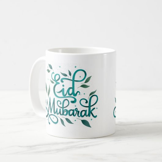 Mug Aïd Moubarak en arabe calligraphie en vert (Devant gauche)