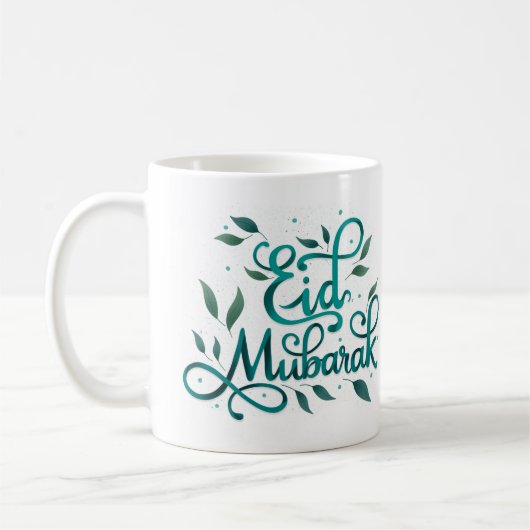Mug Aïd Moubarak en arabe calligraphie en vert (Gauche)