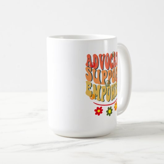 Mug Aide aux avocats Empower, Social Worker Retro (Devant droit)