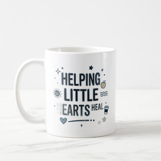 Mug Aide aux petits cœurs qui guérissent Conseiller de (Gauche)
