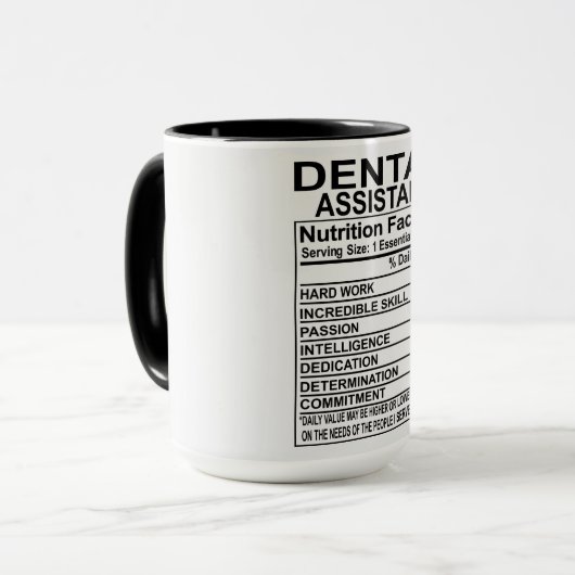 Mug Aide dentaire Nutrition Fiches (Devant gauche)