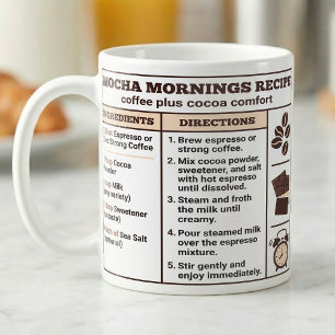 Mug Aide-mémoire de recette de Mocha Café,