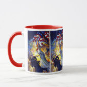 Mug Aigle à drapeau américain vintage Patriotique Lady (Gauche)