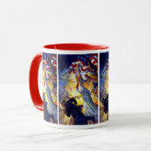 Mug Aigle à drapeau américain vintage Patriotique Lady (Devant gauche)