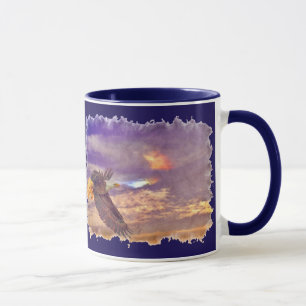 Mug Aigle à tête volante et ciel crépusculaire