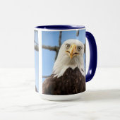 Mug Aigle américain à tête blanche visage faune drôle (Devant droit)