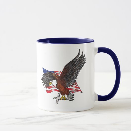 Mug Aigle américain avec croix (Droite)