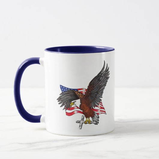 Mug Aigle américain avec croix (Gauche)