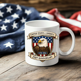 Mug Aigle américain et dessin de bouclier de drapeau