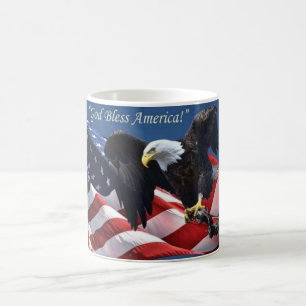 Mug Aigle Américain Patriotique Dieu Bénisse l'Amériqu