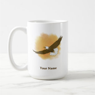 Mug Aigle américain personnalisé avec fond orange