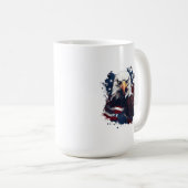 Mug Aigle avec drapeau américain (Devant droit)