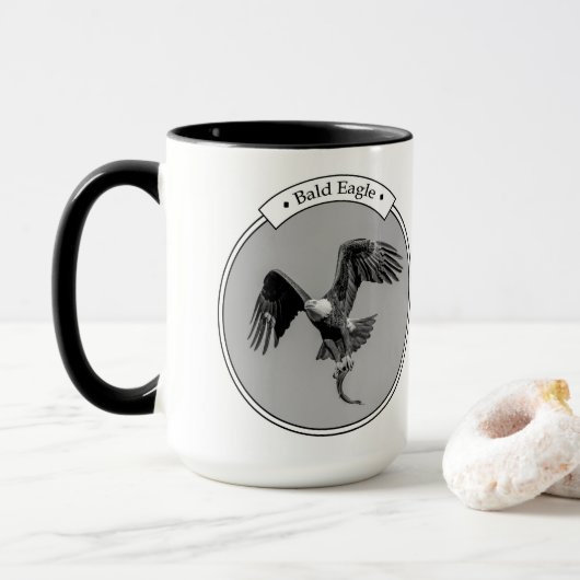Mug Aigle Bald avec un poisson (Avec donut)