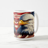 Mug Aigle Bald Illustrant Le Patriotisme Américain (Devant droit)