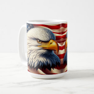 Mug Aigle Bald Illustrant Le Patriotisme Américain