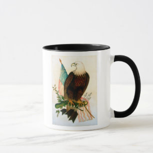 Mug Aigle chauve avec le drapeau
