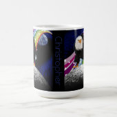 Mug Aigle de chauve sur la lune Amusants Rainbow Space (Centre)