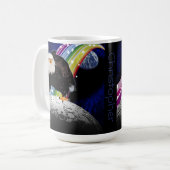 Mug Aigle de chauve sur la lune Amusants Rainbow Space (Devant gauche)
