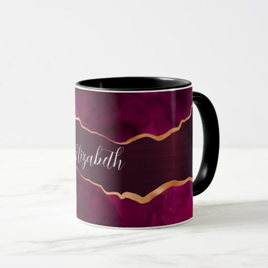 Mug Aigle en or violet de Bourgogne nom (Devant droit)