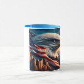 Mug Aigle Majestueux Fusionné Avec Drapeau Américain 3 (Centre)