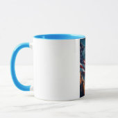 Mug Aigle Majestueux Fusionné Avec Drapeau Américain 3 (Gauche)