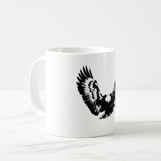 Mug Aigle noir et blanc (Devant gauche)