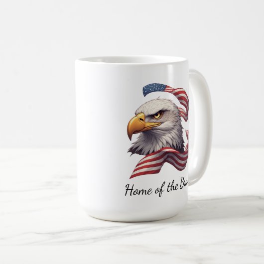 Mug Aigle Patriotique Maison des Braves, Drapeau Améri (Devant droit)