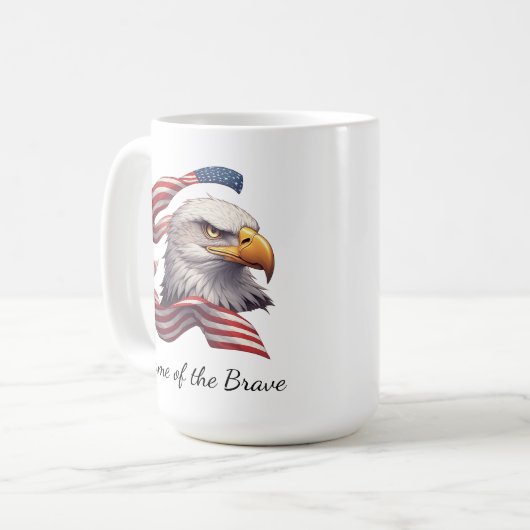 Mug Aigle Patriotique Maison des Braves, Drapeau Améri (Devant gauche)