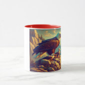 Mug Aigle perché sur le rocher avec ses bébés (Centre)