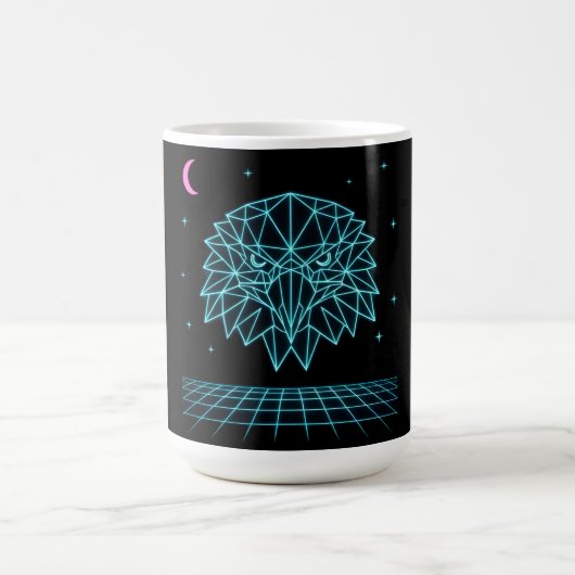 Mug Aigle Rétro Synthwave - Prédateur Volant Néon (Centre)