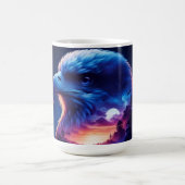 Mug Aigle superposé avec paysage de coucher de soleil (Centre)