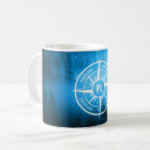 Mug Aiguille de compas monogramme brouillard dans la f (Devant gauche)