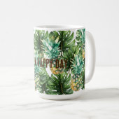 Mug Aiguilles Feuilles tropicales bleues (Devant droit)