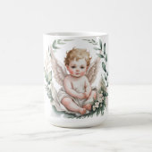 Mug Ailes d'ange à l'aquarelle Baptême Vert (Centre)