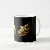Mug Ailes d'Ange d'or sur arrière - plan noir (Devant droit)