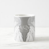 Mug AILES D'ANGE Mariage Élégant Initiales Gris (Centre)