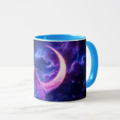 Mug ailes de fées rose brillant étoiles lumineuses art (Devant droit)