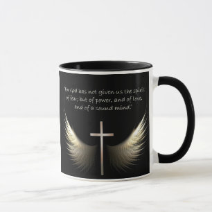 Mug Ailes de Saint-Esprit avec le vers de croix et