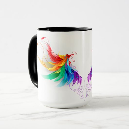 Mug Ailes fluffy arc-en-ciel (Devant gauche)